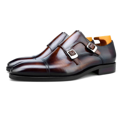 This handcrafted premium leather shoe is Simple, Elegant and Stunning. The material is 100% leather and it's completely Handmade . Its lightweight makes it attractive for all events - Wedding, special occasion or everyday use.